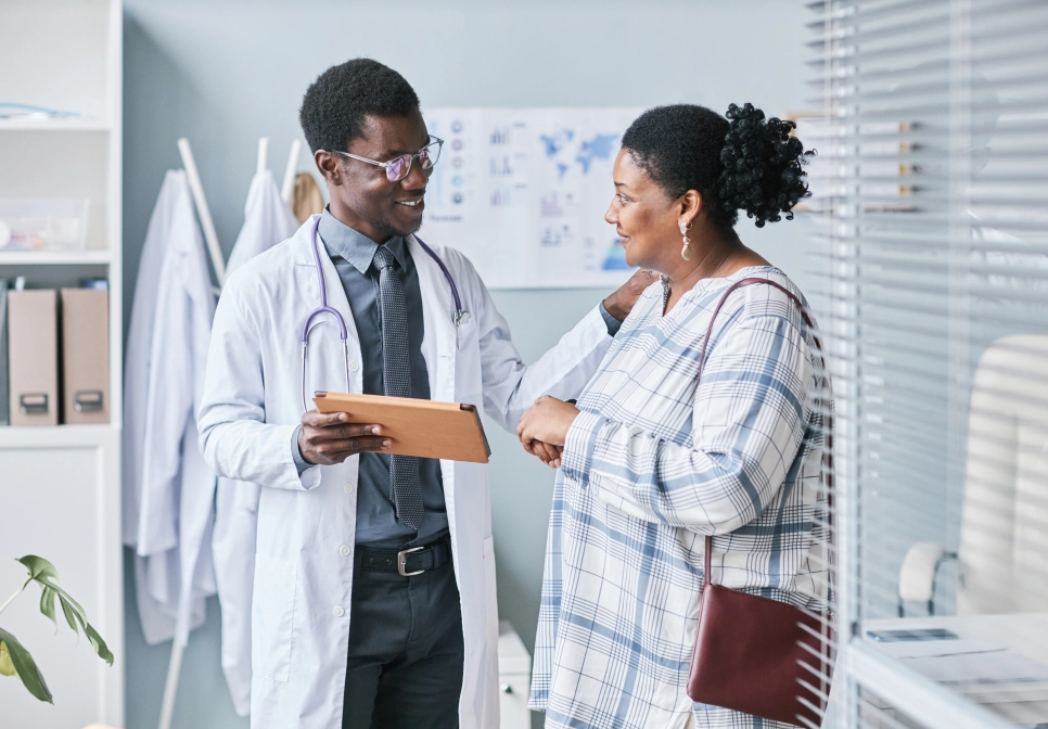 doctor talking to patient